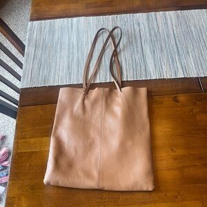 Banana Republic Tan Leather Tote Bag Sleek and Spacious
